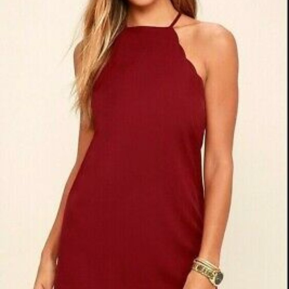 Lulus Scalloped Halter Dress